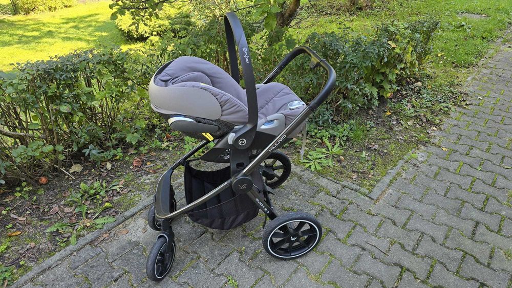 Muuvo Quick 2.0 3w1 – gondola + spacerówka + fotelik Cybex + baza – KOMPLET