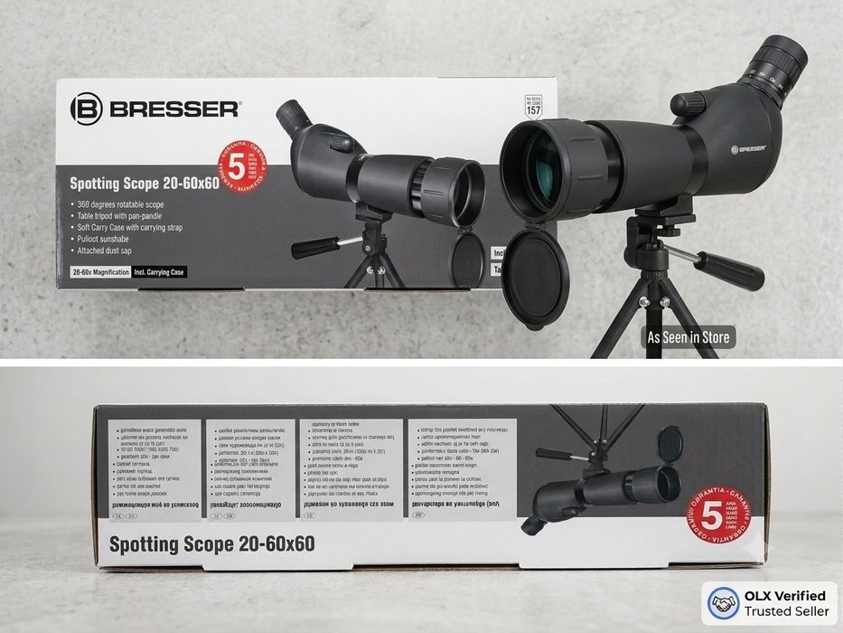 Telescópio Terrestre / Monóculo Bresser Spotting Scope 20-60x60 (Como Novo/Excelente Estado)