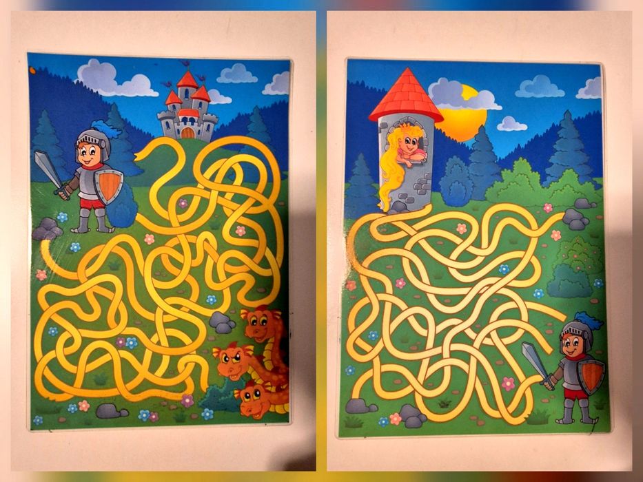 Лабіринти (двохсторонні) заламіновані / Логіка/ Розмальовка
