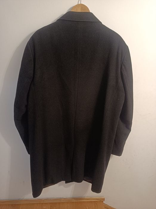 Czarny płaszcz męski Dressmann wełna kaszmir rozmiar 56