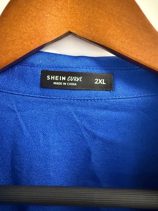 Shein Curve sukienka dluga 46 48 chabrowa