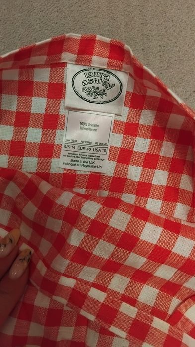 Юбка в клетку Laura Ashley 100% лён
