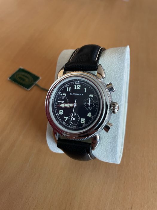 Relógio Cronógrafo Façonnable – Estilo Piloto / Vintage (Excelente Estado)
