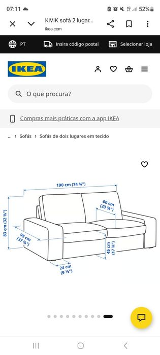 Oportunidade unica. Vendo Sofa como novo do Ikea Kivik