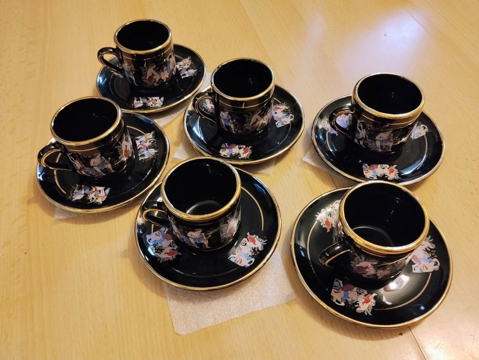 Antyk * Grecka porcelana  zdobiona Czystym  24k.Złotem