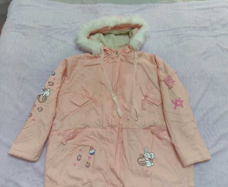 Casaco de Inverno Rosa Claro - Lolita / Fairy Kei / Harajuku