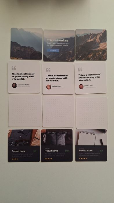 Karty UX kits wireframe deck -  UX/UI design