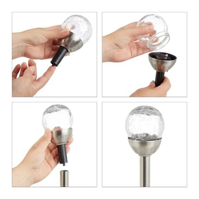 lampy solarne zestaw 6 szt. zmieniające kolor wys. 40cm