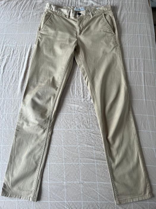 Zara Chino Trouser Slim Fit EUR 38 beżowe chinosy spodnie casual smart office basic