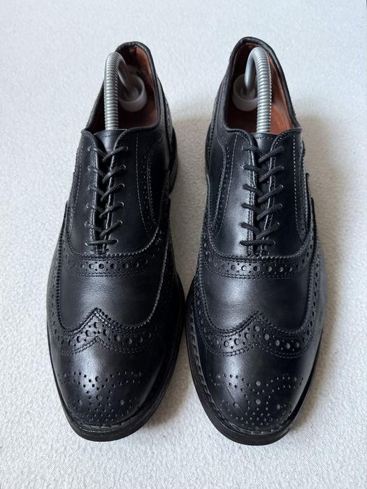 Allen Edmonds McAllister Brogue Buty Skórzane Czarne Amerykańskie
