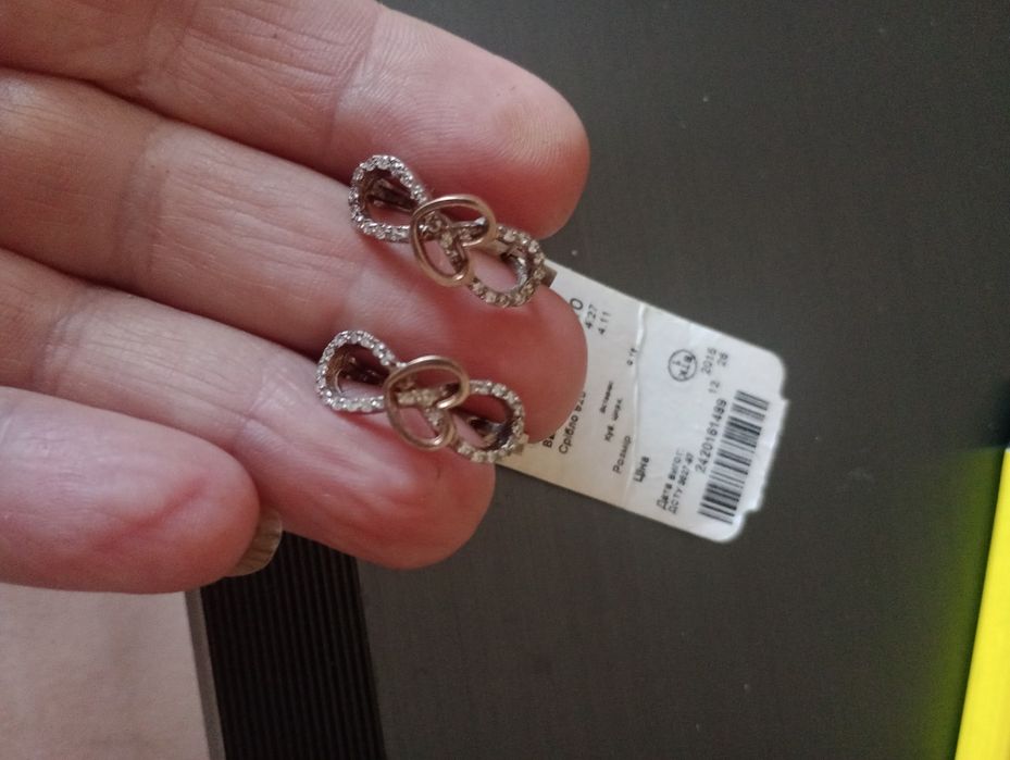 Серьги серебро новые