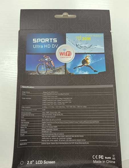Екшн камера водонепроникна 4K Ultra HD WiF з пультом экшен регистратор
