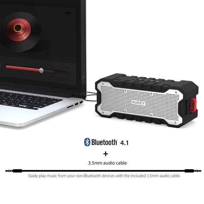 Coluna Bluetooth Portátil AUKEY SK-M12  30H Bateria IP65 *SELADO*