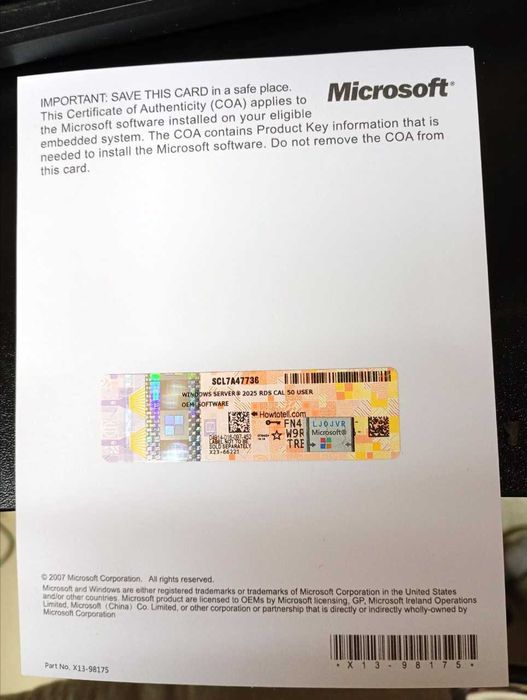 Windows Server 2025 RDS USER CAL 50 Licencja NOWA