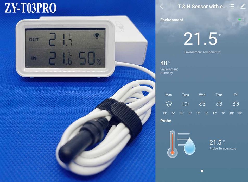 Розумний Tuya Wi-Fi датчик термометр гігрометр