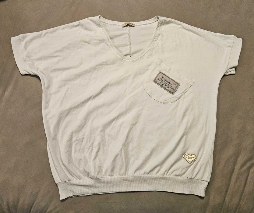 PASSIONS T-shirt biała Bluzka z kieszonką roz. 38