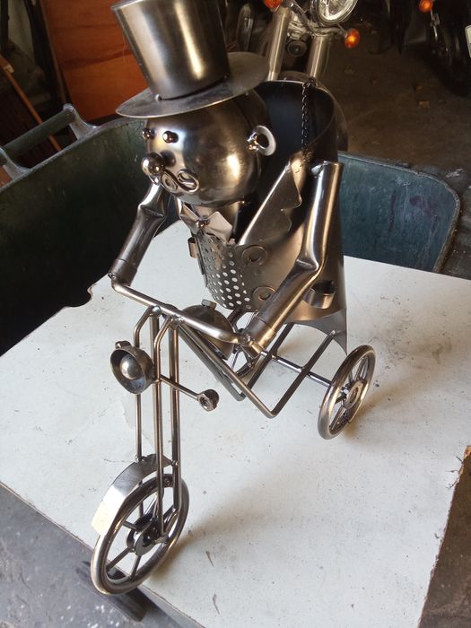 Mota em inox com motard! Rara!
