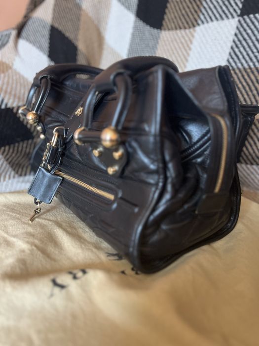 Сумка Burbbery Manor чорної квілтованої шкіри, золота фурнітура