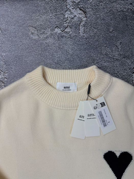 В'язаний светр AMI Paris з вивернутими швами кофта свитер Ами Париж