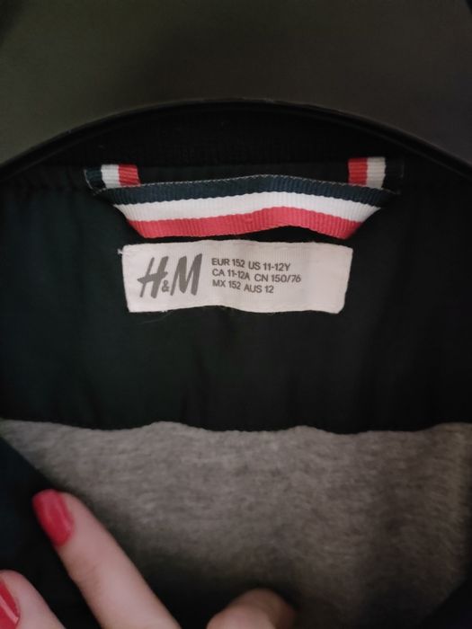 Kurtka chłopięca wiosenno jesienna, ocieplana,152, bomberka,h and m