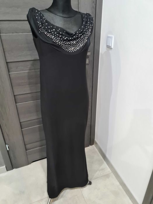 Elegancka długa suknia - sukienka wieczorowa, rybka, L / XL