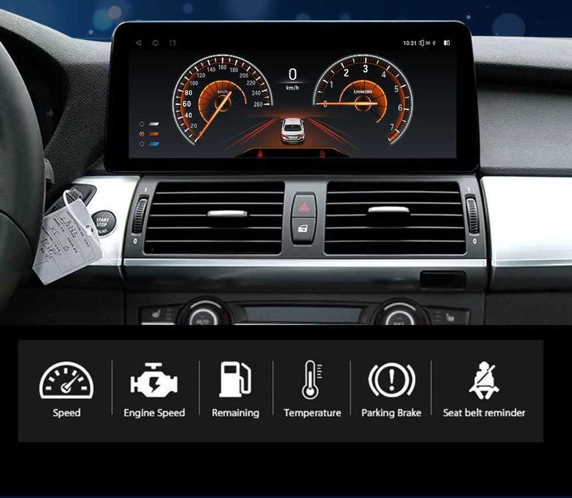 CarPlay Android Auto Radio DAB+ Opcja Bluetooth YouTube Yanosik GPS WiFi 4G USB MP3 BMW X5 E70 X6 E71 CCC System Harman Kardon