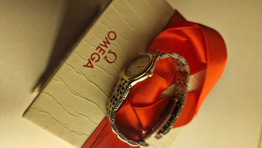 Omega de ville stal i złoto 750