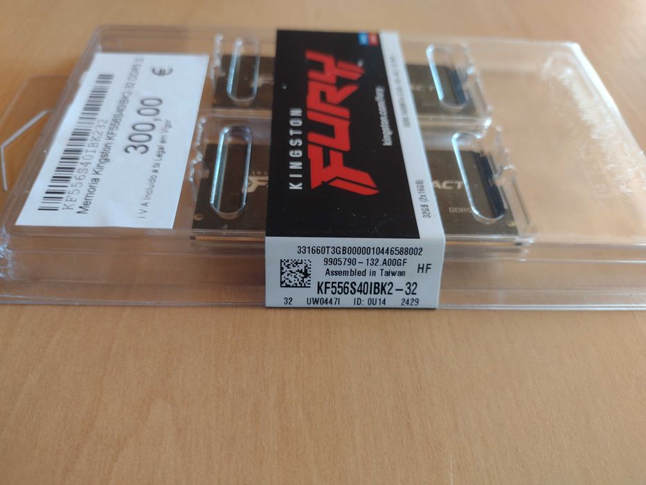 Memória RAM SO-DIMM Kingston Fury Impact 32GB (2x16GB) DDR5-5600MHz CL40 (40-40-40) 1.1V 1Rx8 Preta