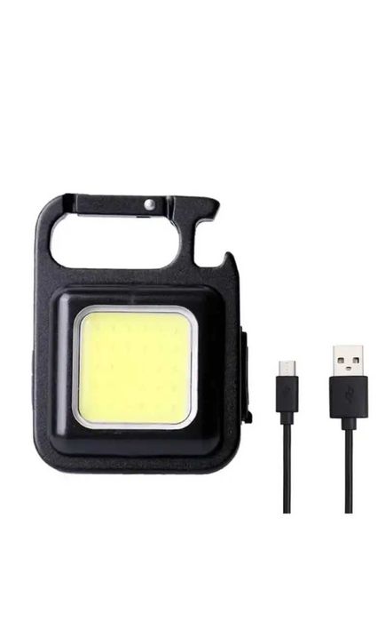 Скидка -30%!Фонарик брелок аккумуляторный c карабином и магнитом