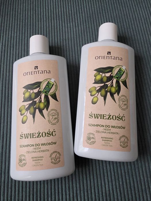 2x Orientana świeżość Ajurwedyjski Szampon do włosów Neem i Zielona Herbata 210ml