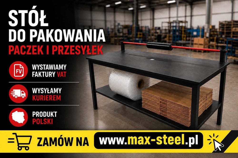 Stół do pakowania paczek 120x70 | 300 kg | Producent PL | Wysyłka | FV