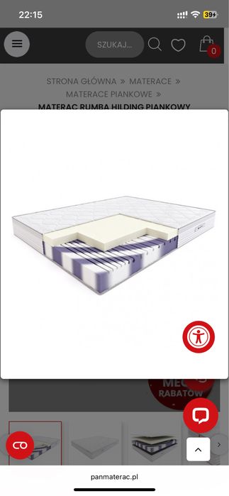 Materac Rumba HILDING PIANKOWY 180x200