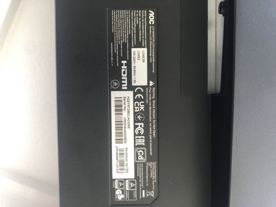 Monitor AOC 34” Ultrawide