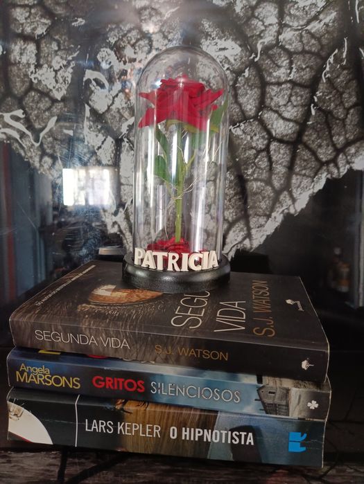 Dia da mãe Cúpula, redoma c/rosa e led's+ nome personalizado