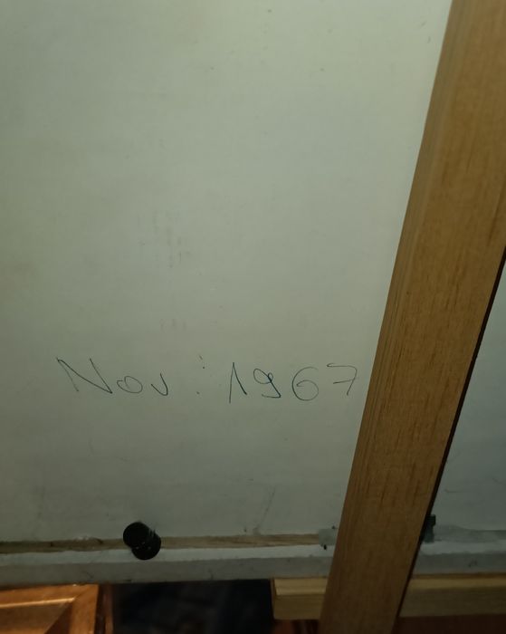 Obraz olejny z 1967 na sklejce sygnowany na wzór Renoir "W teatrze"