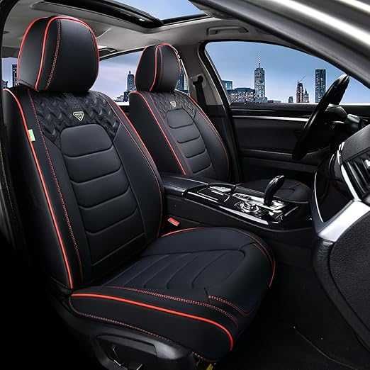 FLORICH pokrowce na siedzenia samochodowe – kompletny zestaw 5 elementów (przód i tył), skórzane, uniwersalne, wodoodporne