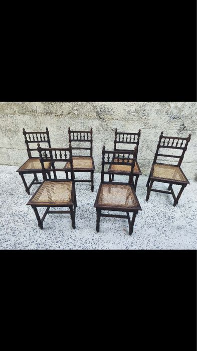 6 cadeiras antigas trabalhadas
