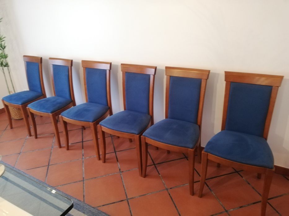 Conjunto de 6 cadeiras de sala madeira de cerejeira
