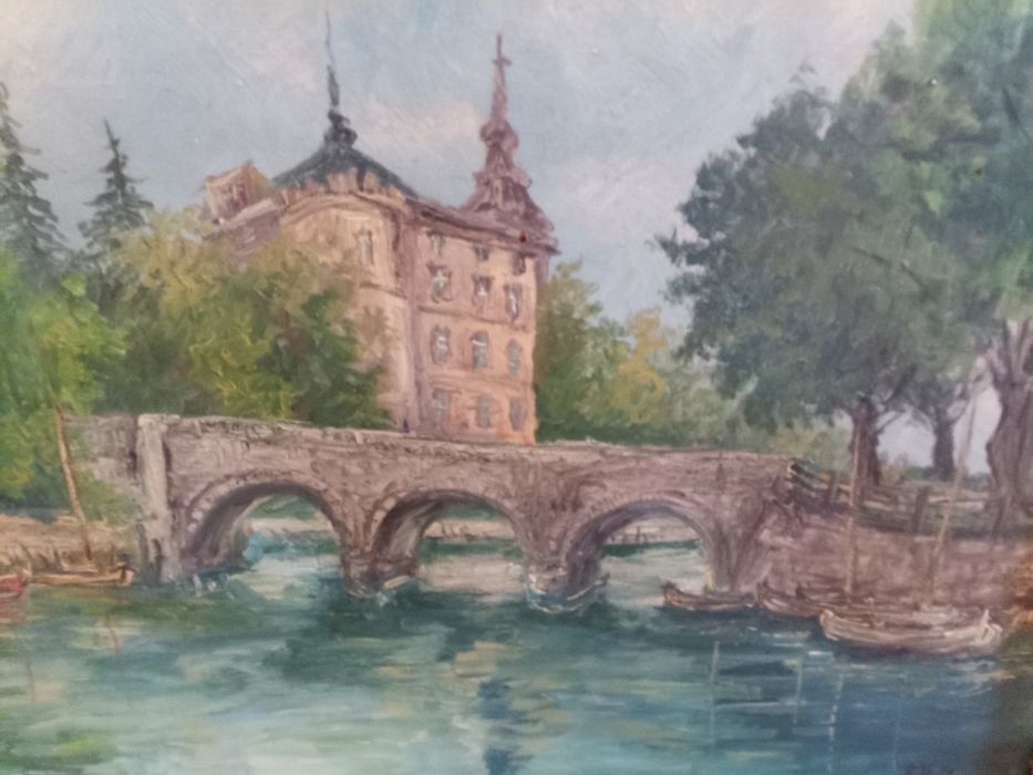 Piękny obraz olejny sygnatura 1942 R.Voite
