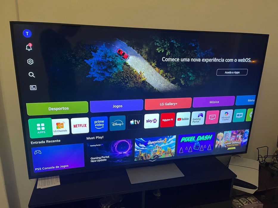 televisão LG QNED evo AI, 120 hertz e 65 polegadas.