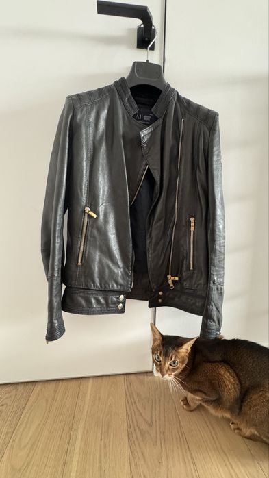 Шкіряна куртка armani косуха