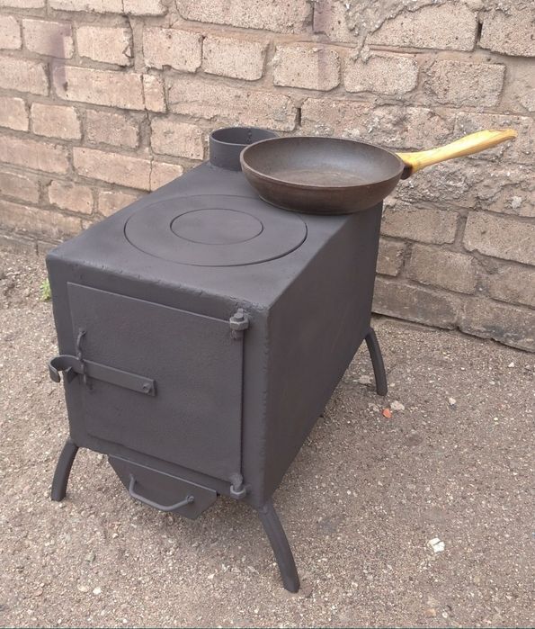 Печь буржуйка. Автономная печь с комфоркой под казан