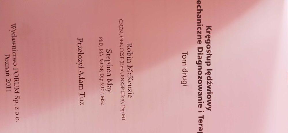 Kręgosłup Lędzwiowy Mechaniczne Diagnozowanie i Terapia.