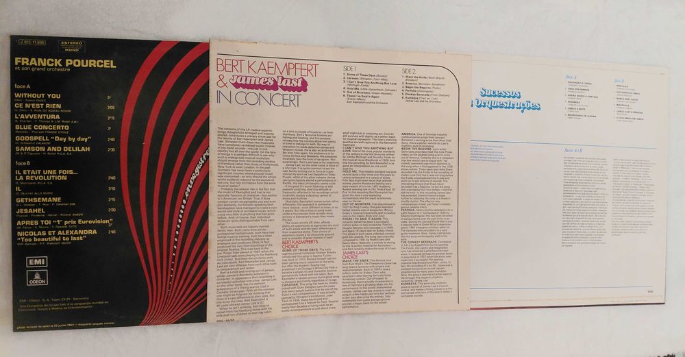 Pacote com 3 Discos de Vinil de Grandes Orquestras com As melhores Musicas de Sempre