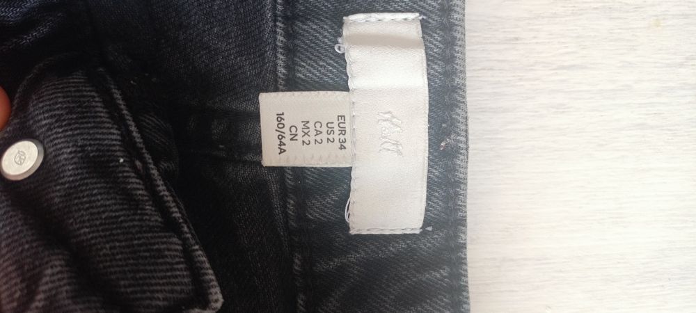 Czarne dżinsowe spodnie rozmiar 160 szerokie h&m