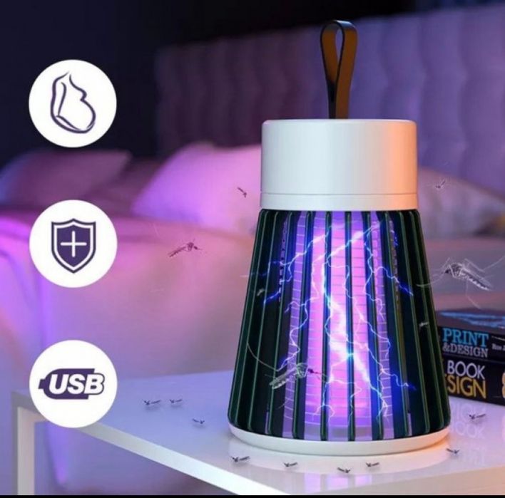 Лампа для комах акумуляторна Electric Shock Світлодіодна знищувач USB