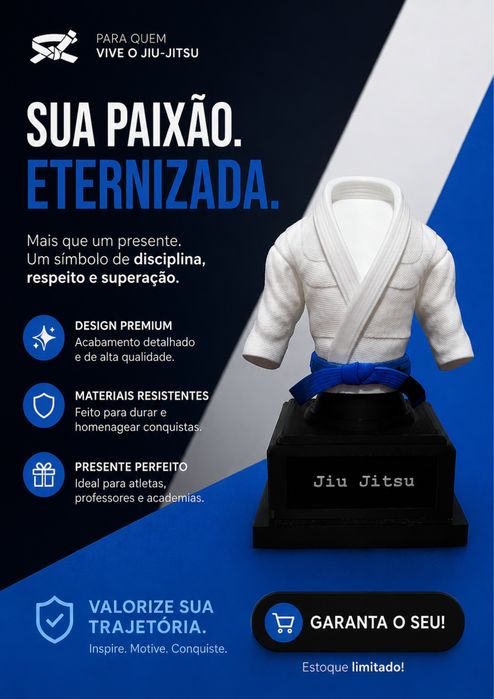 Trofeu bjj - JiuJitsu - Simples de acordo com sua faixa! 20cm