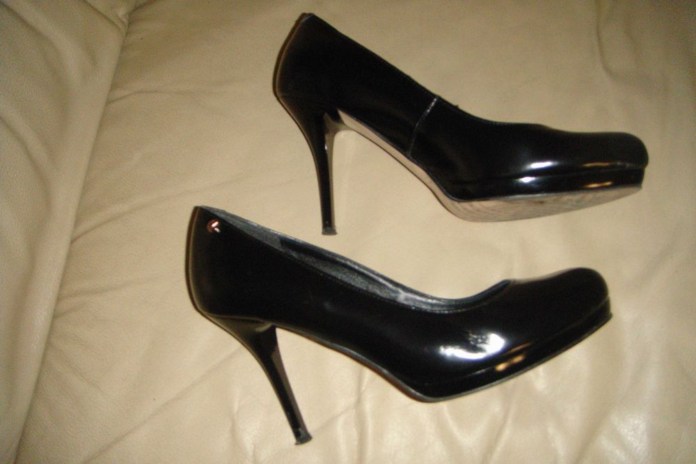 VENEZIA czółenka szpilki buty damskie czarne skóra nat. 38