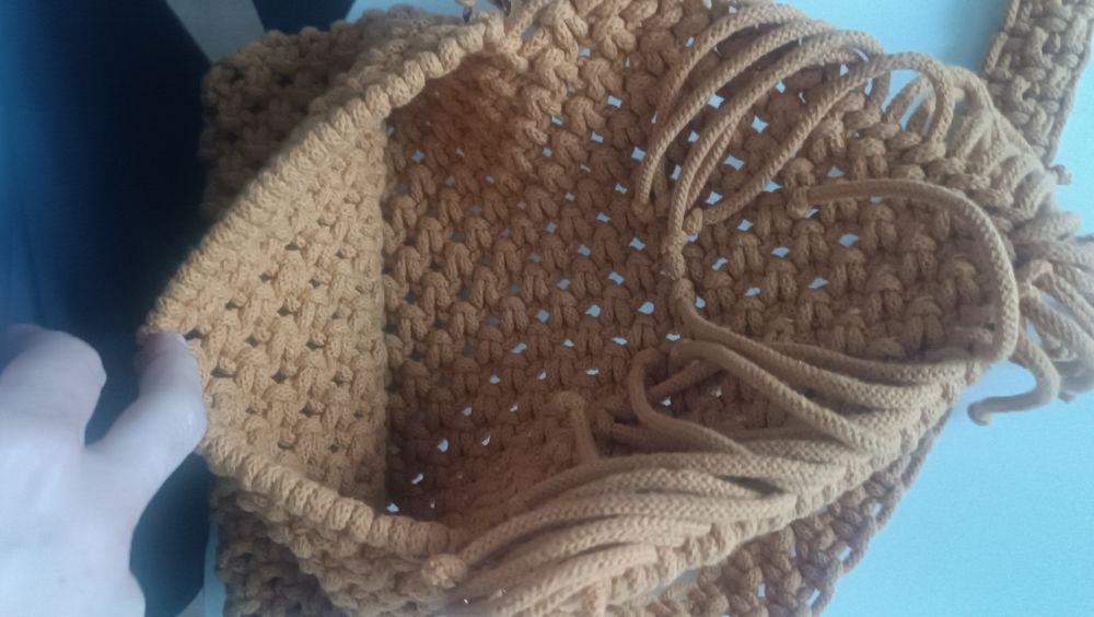 Torebka handmade Boho frędzle sznurek macrama makrama