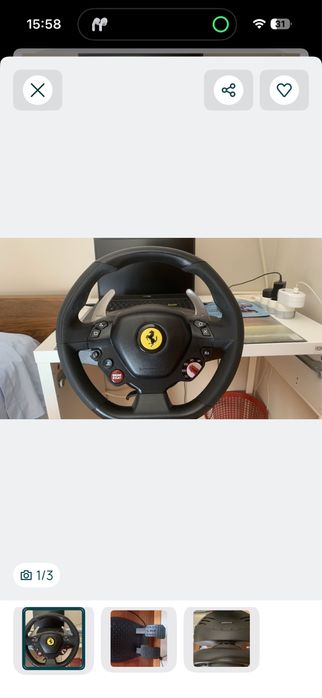 Volante com pedais modelo Ferrari